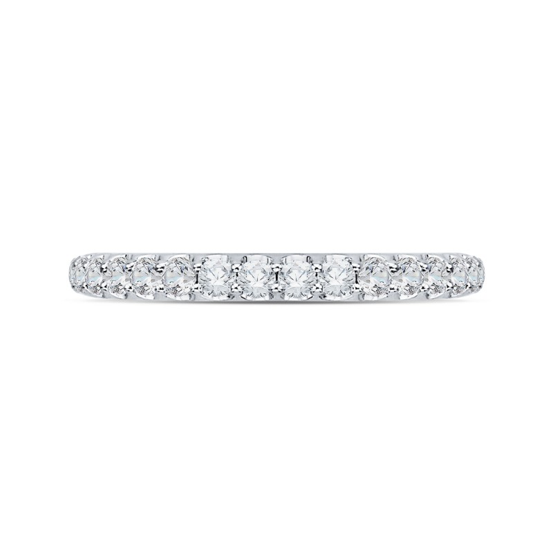Round Diamond Wedding Band in 18K White Gold