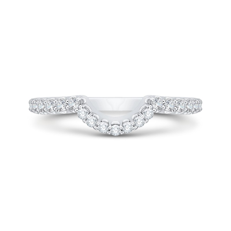 Round Diamond Wedding Band in 18K White Gold