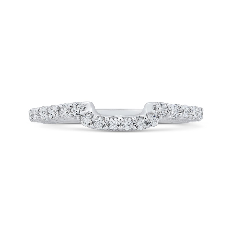 Round Diamond Wedding Band in 18K White Gold