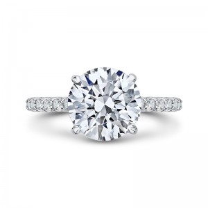 Round Diamond Engagement Ring in 18K White Gold (Semi-Mount)