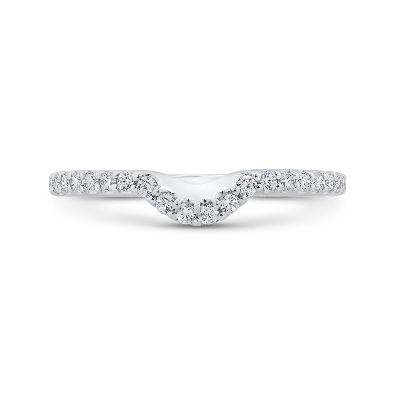 Round Diamond Wedding Band in 18K White Gold