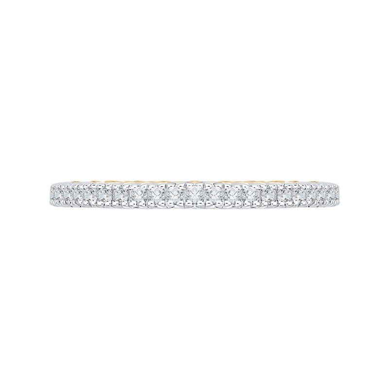 Round Diamond Wedding Band in 18K Two-Tone Gold