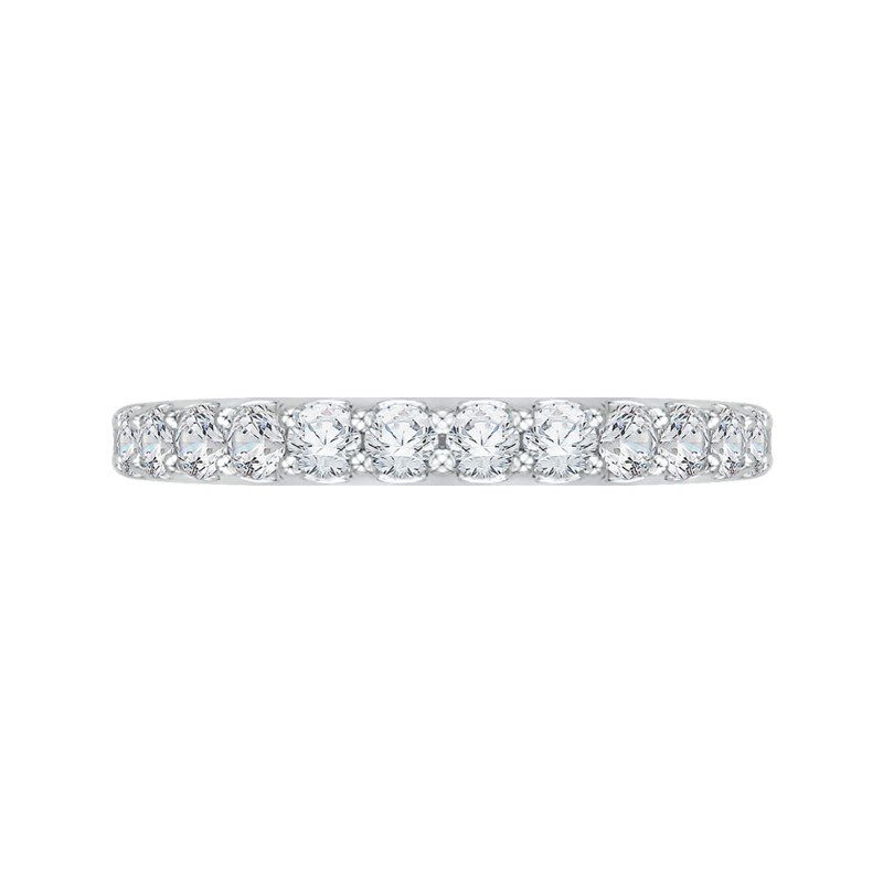 Round Diamond Wedding Band in 18K White Gold