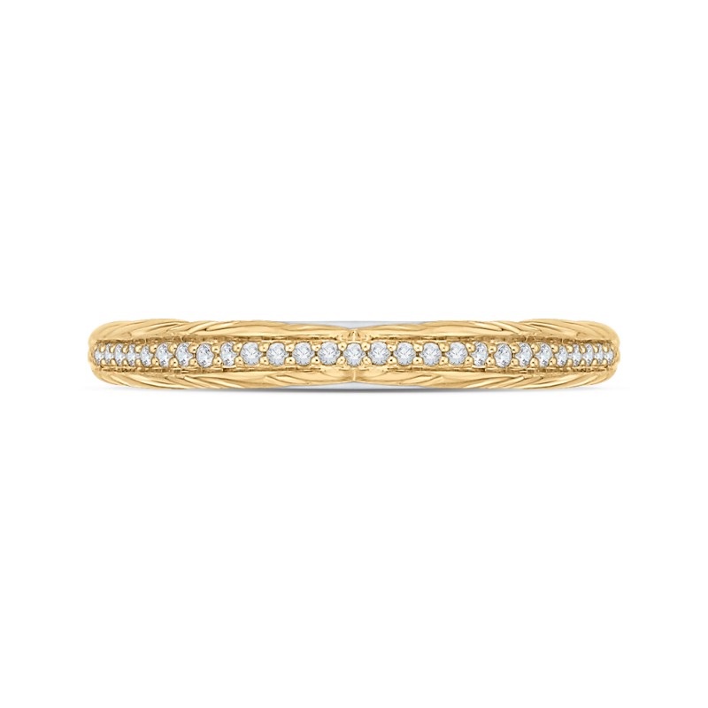 Round Diamond Wedding Band in 18K Two-Tone Gold
