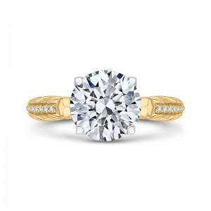 Round Diamond Engagement Ring in 18K Two-Tone Gold (Semi-Mount)