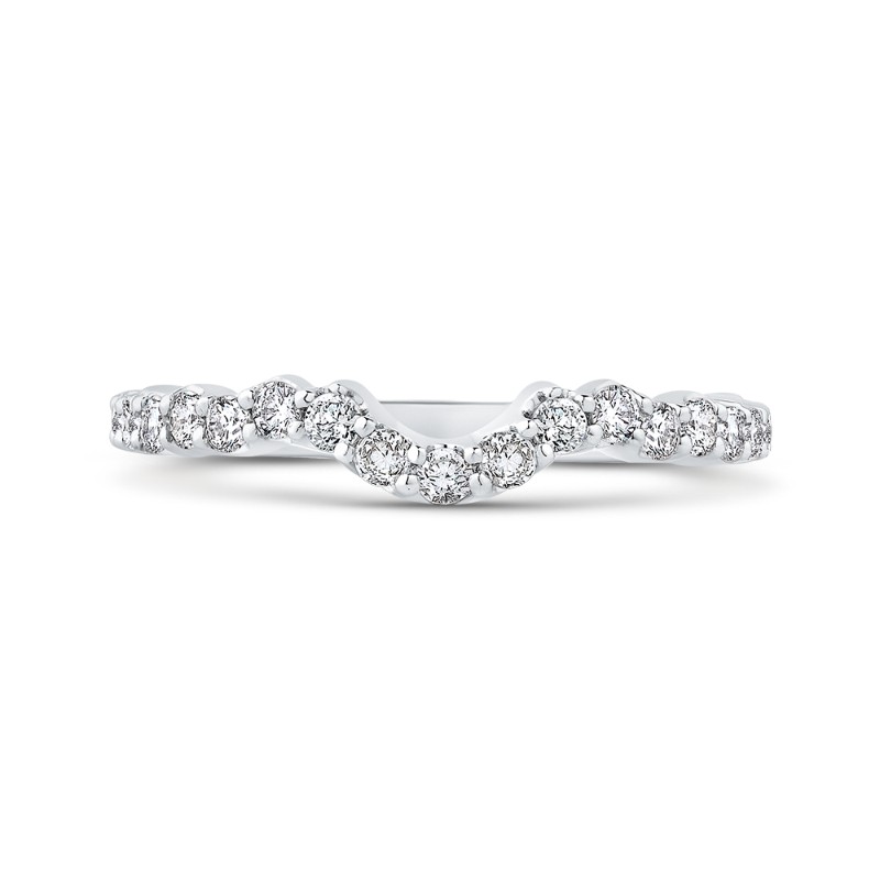 Round Diamond Wedding Band in 18K White Gold