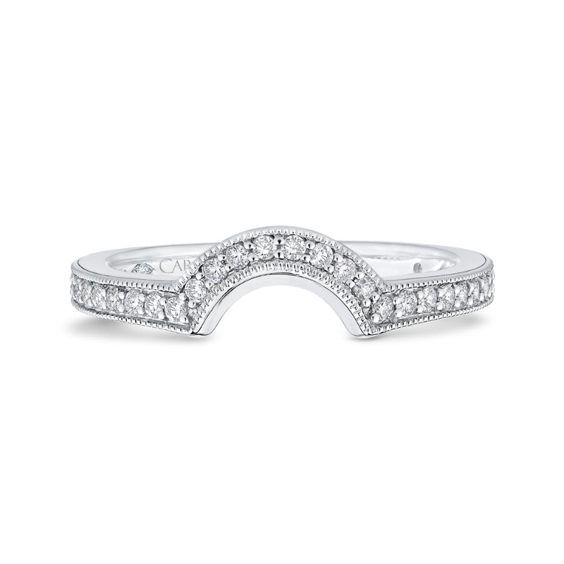 Round Diamond Wedding Band in 18K White Gold