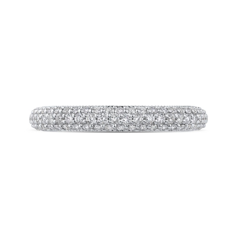 Round Diamond Wedding Band in 18K White Gold