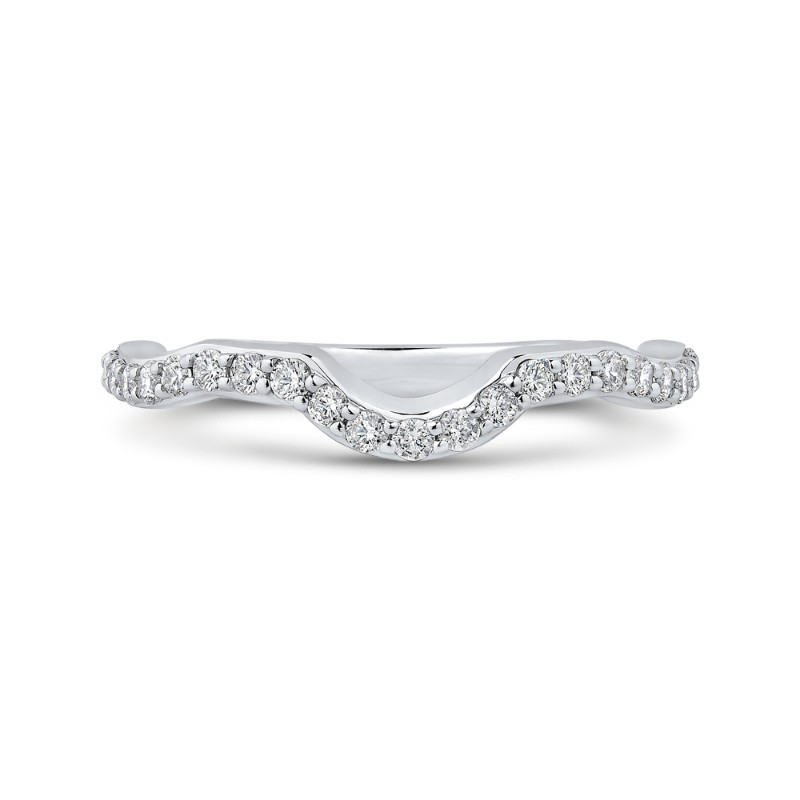 Round Diamond Wedding Band in 18K White Gold