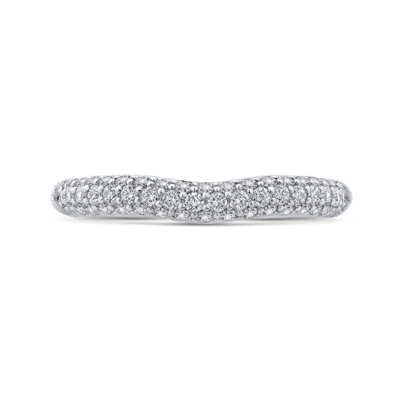 Round Diamond Wedding Band in 18K White Gold
