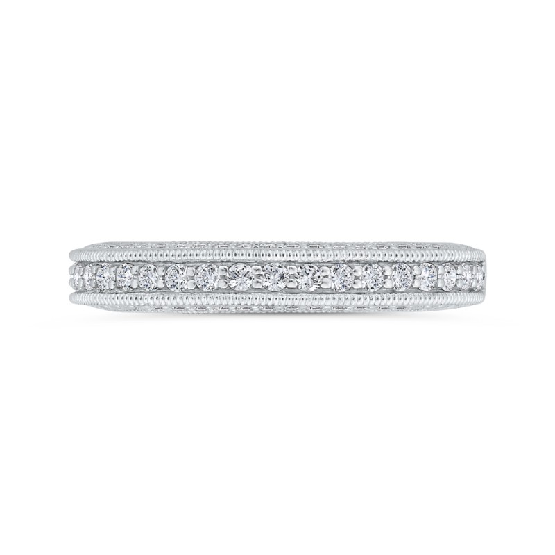 Euro Shank Diamond Wedding Band in 18K White Gold