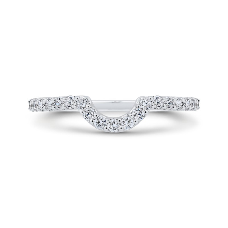 Round Diamond Wedding Band in 18K White Gold