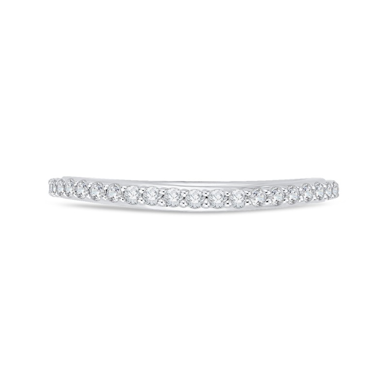 Round Diamond Wedding Band in 18K White Gold