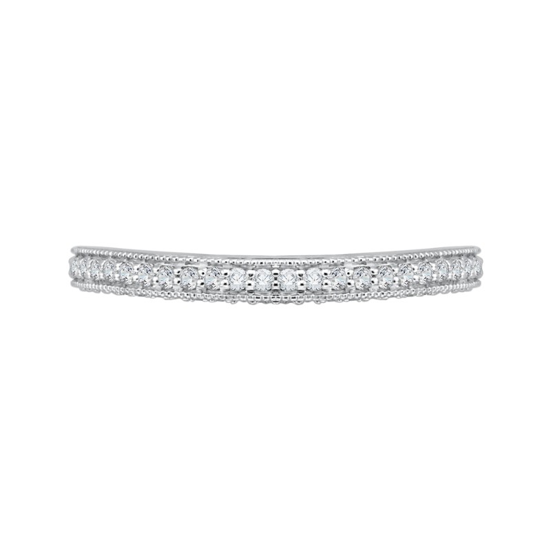 Round Diamond Wedding Band in 18K White Gold