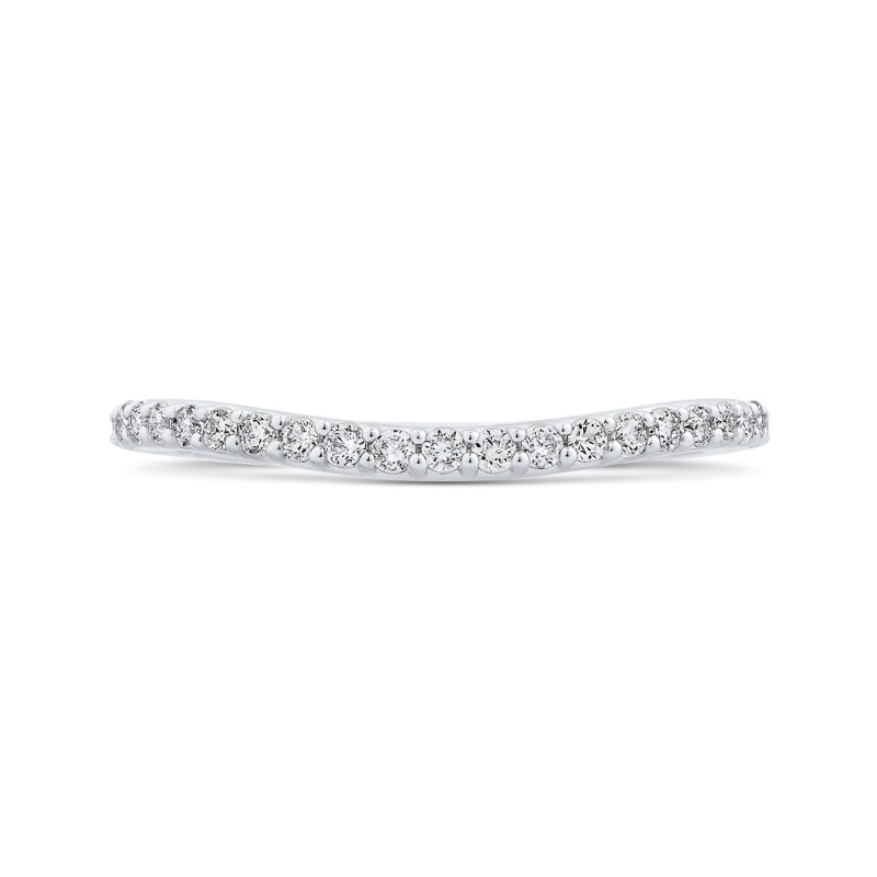 Round Diamond Wedding Band in 18K White Gold