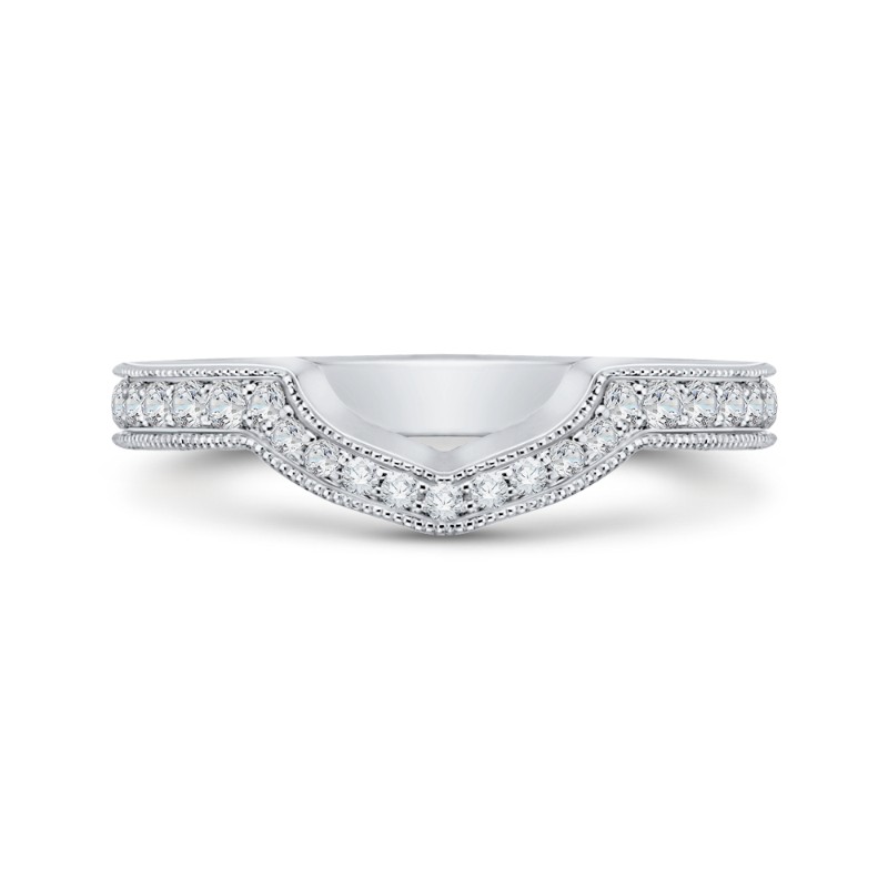 Round Diamond Wedding Band in 18K White Gold