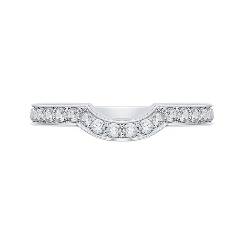 Round Diamond Wedding Band in 18K White Gold