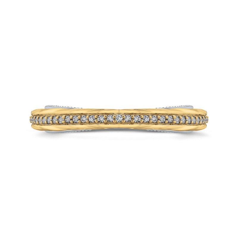Round Diamond Wedding Band in 18K Two-Tone Gold