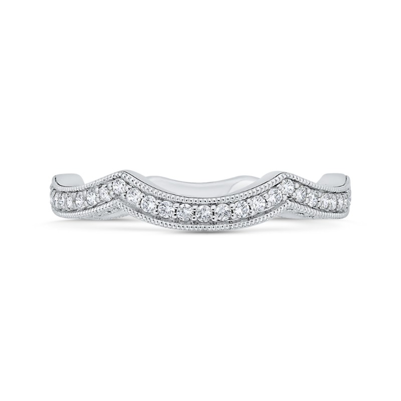 Round Diamond Wedding Band in 14K White Gold