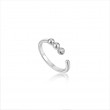 ANIA HAIE STERLING SILVER ORB SPARKLE ADJUSTABLE RING