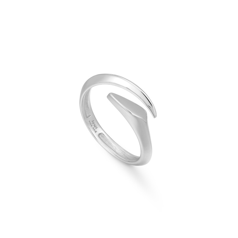 ANIA HAIE STERLING SILVER ARROW TWIST ADJUSTABLE RING