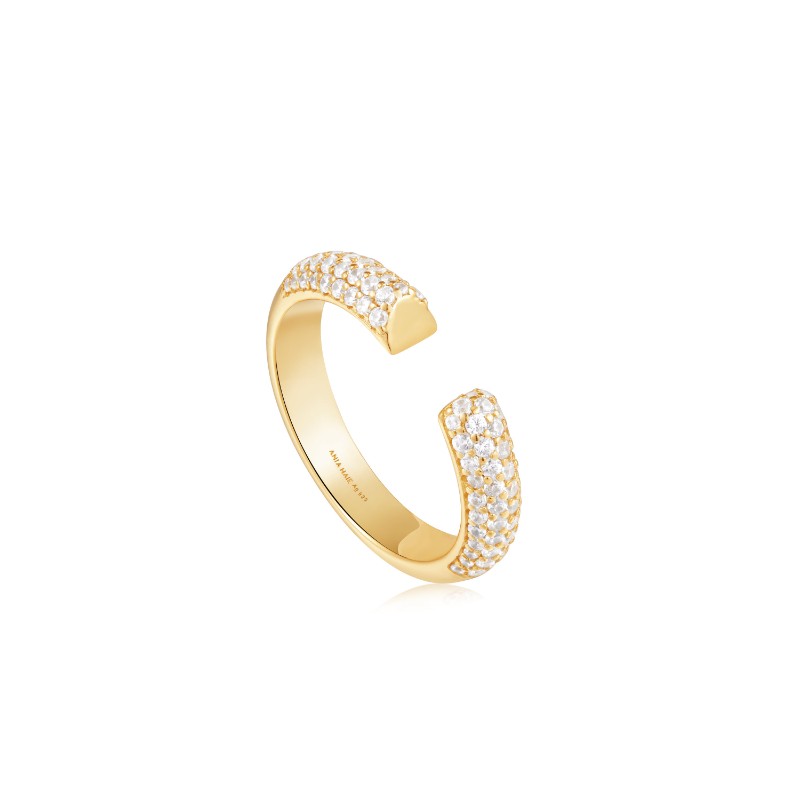 Gold Pav?Adjustable Ring