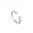 Silver Pav?Adjustable Ring