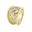 14kt Yellow Gold Florentine Textured Etruscan Style Diamond Ring
