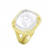 14kt Yellow Gold Ganymede with Eagle Venetian Glass Ring with Twist Rope