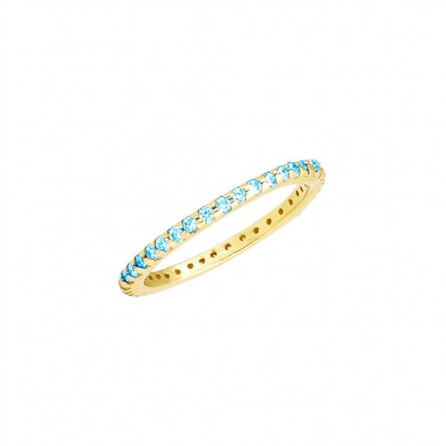 14kt Yellow Gold Blue Topaz Eternity Band