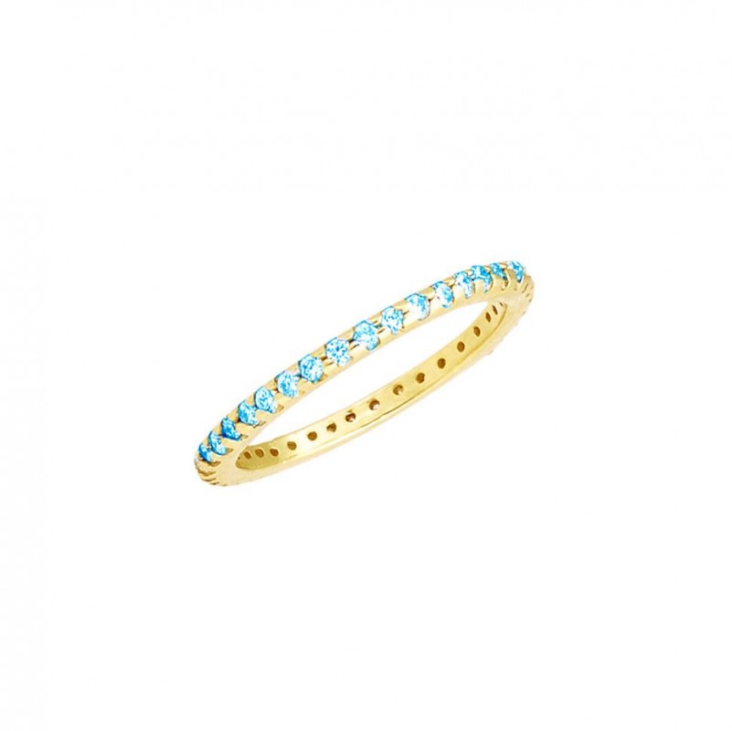 14kt Yellow Gold Blue Topaz Eternity Band