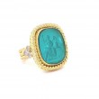 14kt Yellow Gold Athena The Warrior Venetian Glass & Diamond Ring