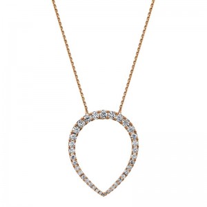 Rose Gold Diamond Teardrop Necklace