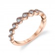 Rose Gold & Diamond Stackable Wedding Band - H&eacute;l&egrave;na