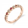 Ruby and Diamond Gemstone Wedding Band - Dalia