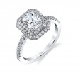 Emerald Cut Double Halo Engagement Ring - Claudia