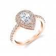 Pear Shaped Double Halo Engagement Ring - Claudia