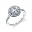 Round Cut Double Halo Engagement Ring - Claudia