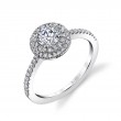 Round Cut Petite Double Halo Engagement Ring - Claudia