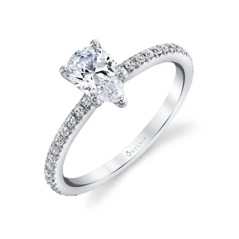 Pear Cut Classic Engagement Ring - Adorlee
