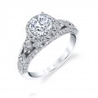 Round Cut Modern Vintage Engagement Ring - Shayna