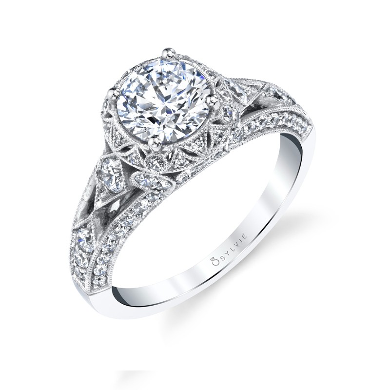 Round Cut Modern Vintage Engagement Ring - Shayna