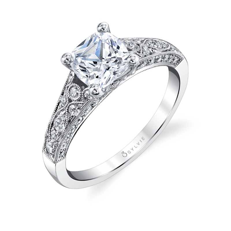 Cushion Cut Modern Vintage Engagement Ring - Destine