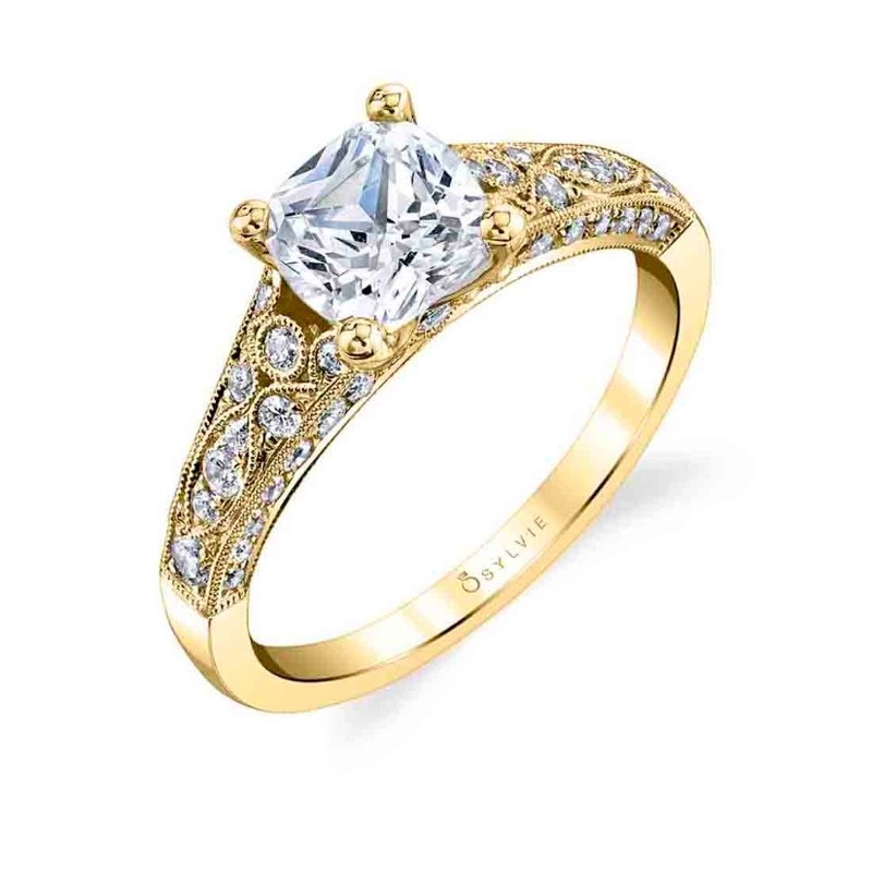 Cushion Cut Modern Vintage Engagement Ring - Destine
