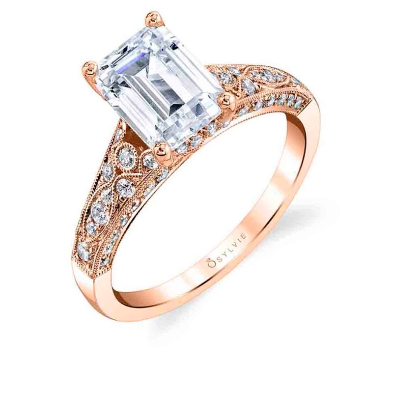 Emerald Cut Modern Vintage Engagement Ring - Destine