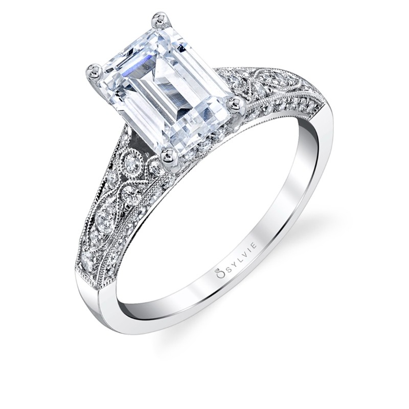 Emerald Cut Modern Vintage Engagement Ring - Destine