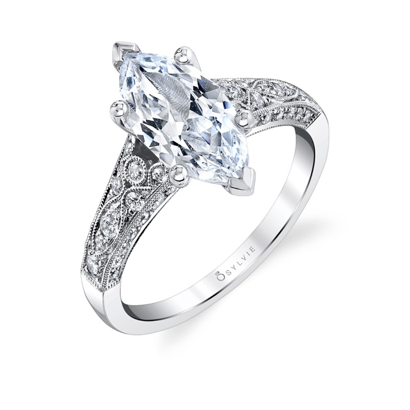 Marquise Cut Modern Vintage Engagement Ring - Destine