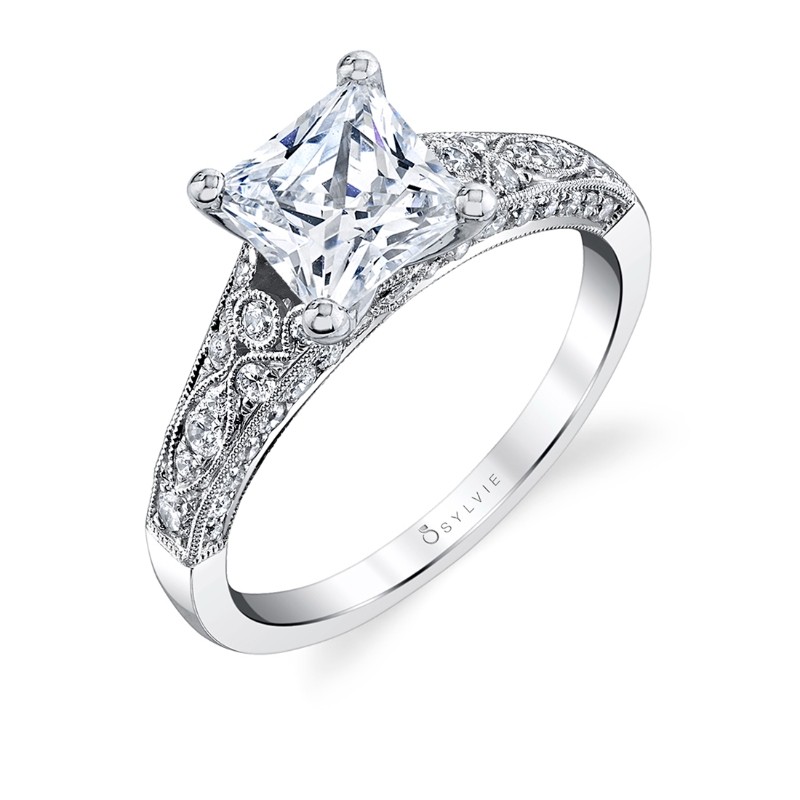 Princess Cut Modern Vintage Engagement Ring - Destine