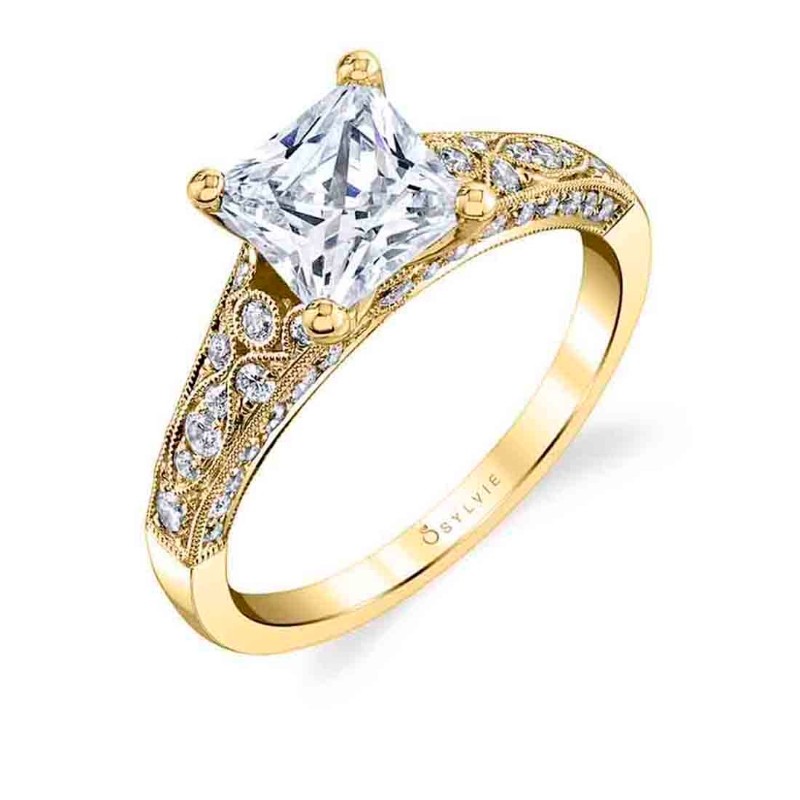 Princess Cut Modern Vintage Engagement Ring - Destine