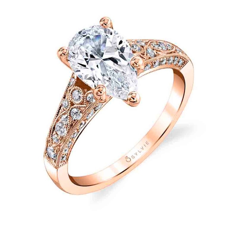 Pear Shaped Modern Vintage Engagement Ring - Destine
